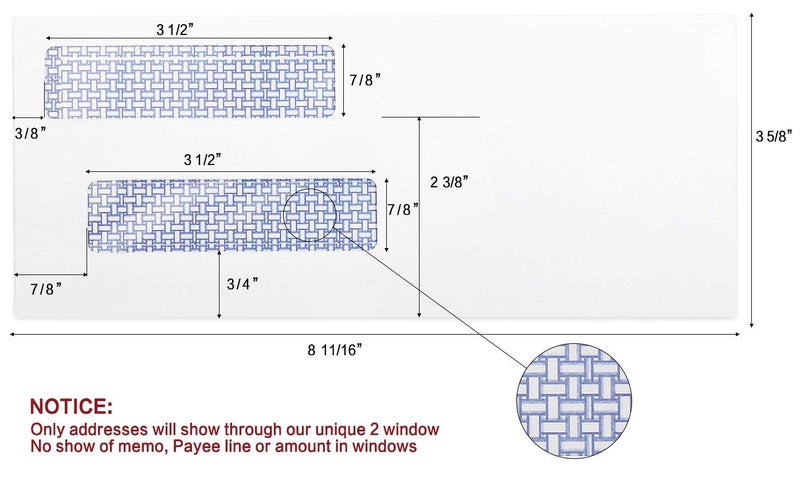HERKKA #8 Double Window Security Check Envelopes, No.8 Double Window Bussiness Envelopes Designed for QuickBooks Checks - Computer Printed Checks - 3 5/8 X 8 11/16 (NOT for INVOICES) - 24 LB - 500 PACK - Image 4